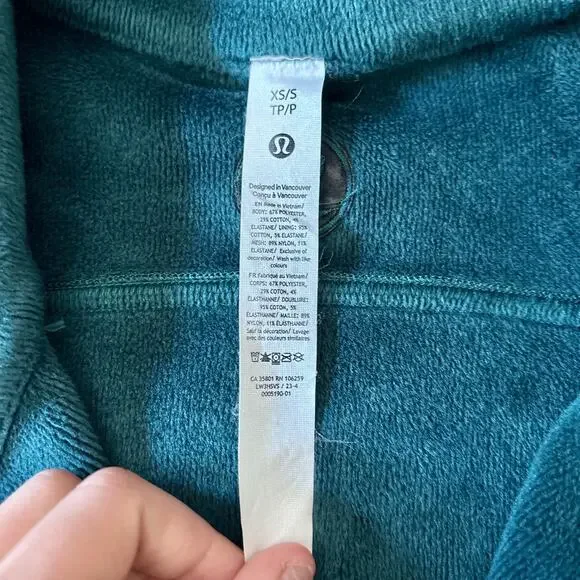 Lululemon Scuba Oversized Funnel Neck Zip Up Plush Green XS/S - Picture 6 of 9
